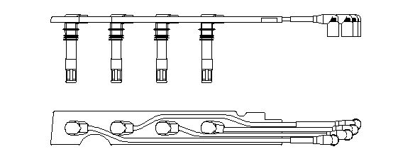 BR-968G100_к-кт проводов!\ Audi A2 1.4, VW Golf 4/Bora/Polo 1.4/1.6 V4 97>