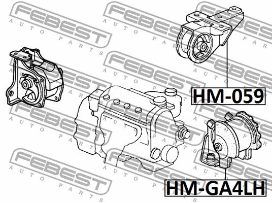 HM-GA4LH_подушка ДВС! левая\ Honda Capa 98-02