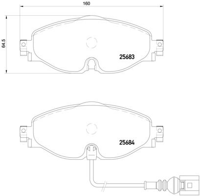 P85126_колодки дисковые передние!\ A3, VW Golf VII 1.2TSI-1.8TFSI/2.0TDI 12>