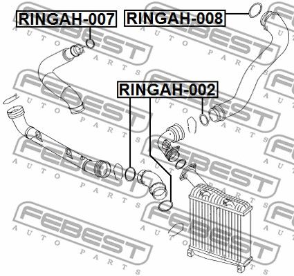 RINGAH-007_уплотнительное кольцо воздушного патрубка!\ Audi A3/A4/A6 96-13, VW Golf V 03-08