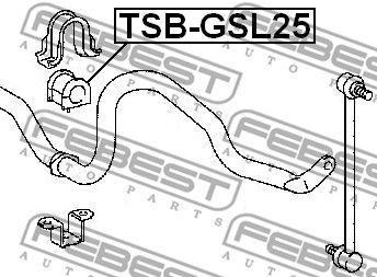 TSBGSL25_втулка стабилизатора переднего центральная!\ Toyota Previa ACR3# 00>