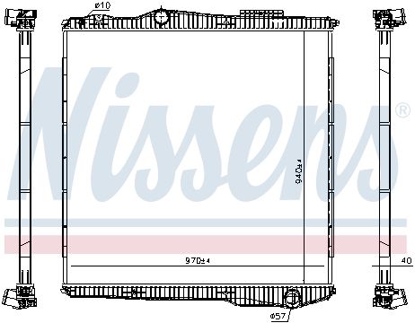 NS672910_радиатор системы охлаждения! без рамки пластик/алюминий 940x970x40\SCANIA G-SERIES