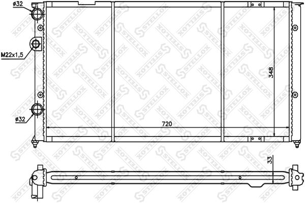 10-25072-SX_радиатор системы охлаждения!\ VW Passat 1.8i-2.8i/1.9TD 88>