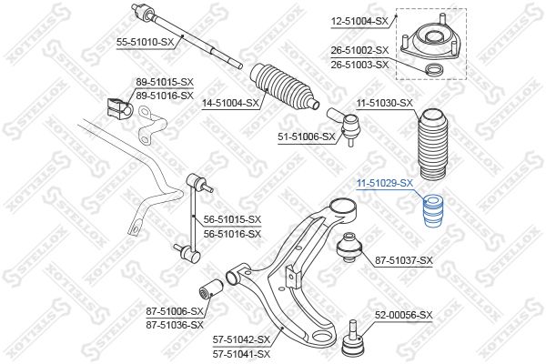 11-51029-SX_отбойник амортизатора переднего!\ Hyundai Getz 02>