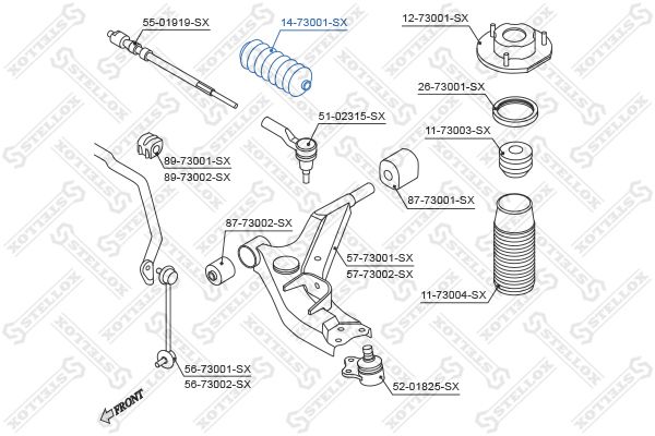 14-73001-SX_пыльник рейки рулевой!\ Daewoo Nubira/Leganza 97>