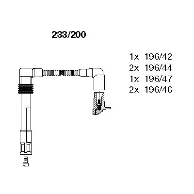 BR-233/200_к-кт проводов!\ Audi A4/A6/A8 2.4/2.6/2.8 95>