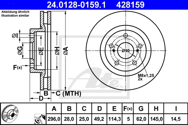 24.0128-0159.1_диск тормозной передний!\ Toyota RAV4 2.0/2.2D 06>