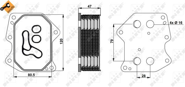 NRF 31754_радиатор масляный!\ Citroen Jumper 2.2D 06>