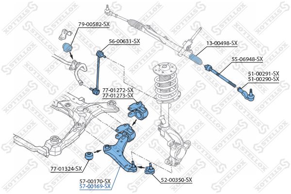 57-00169-SX_рычаг нижний правый!\ Ford Galaxy all 06>/Mondeo all 07>