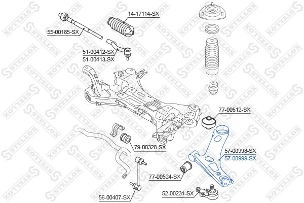 57-00999-SX_рычаг правый !\Hyundai i40 CW (VF) 11>