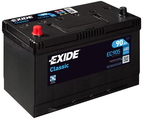 EXIDE EC905 CLASSIC_аккумуляторная батарея! 19.5/17.9 рус 90Ah 680A 306/173/222\