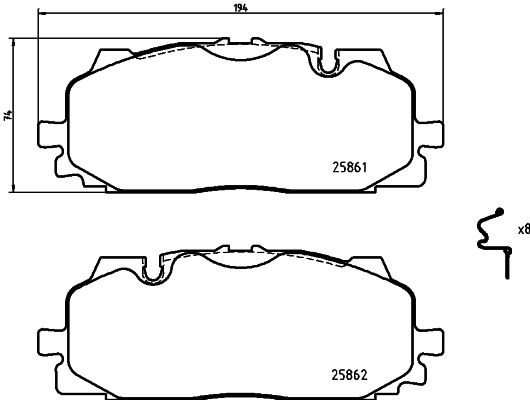 P85165_колодки дисковые передн.!\ Audi A4/A5/Q5/Q7 1.4TFSI-2.0TFSI/2.0TDI/3.0TDI 15>