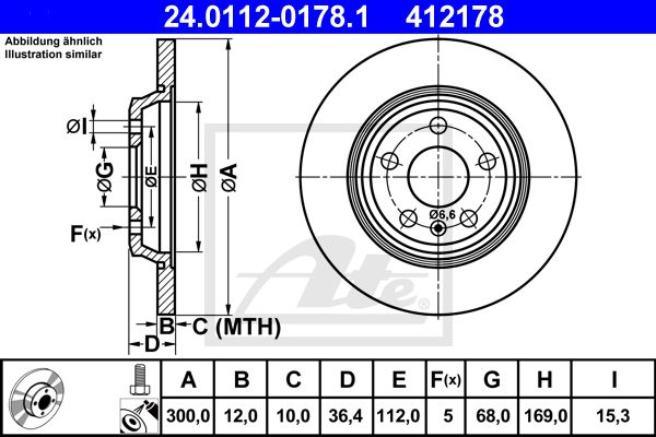 24.0112-0178.1_диск тормозной задний!\ Audi A4/A5/Q5 all 07>