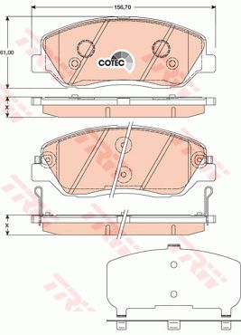 GDB3418_=1226 02 [581012BA10] !колодки дисковые п.\ Hyundai Santa Fe,KIA Carnival 2.7/2.9CRDi 06>