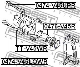 0474-V45LOWR_направляющая суппорта тормозного заднего!\ Mitsubishi Pajero II V14W-V55W 91-04