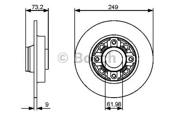 0 986 479 388_диск тормозной задний! без подш.и кольц.ABS\ Citroen C4/DS4, Peugeot 308 04>