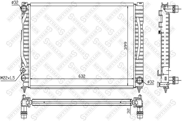 10-25125-SX_радиатор системы охлаждения!\ Audi A4/A6 2,4-2,8 96>