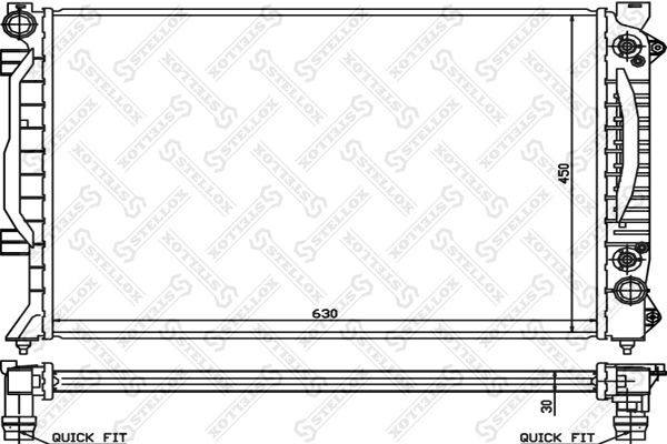 10-25158-SX_радиатор системы охлаждения! АКПП\ Audi A6 2.5TDI AFB/AKN 97>