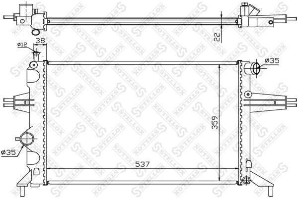 10-25163-SX_радиатор системы охлаждения!\ Opel Astra 1.6-1.8 16V 98>