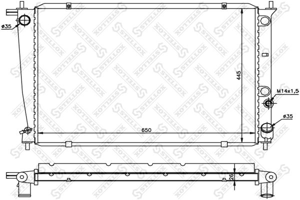 10-25184-SX_радиатор системы охлаждения!\ Hyundai H-1 2.5TD 97>