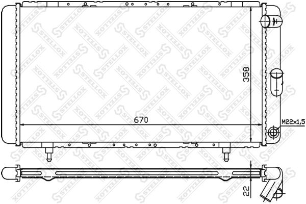 10-25233-SX_радиатор системы охлаждения!\ Renault R21 1.7-2.1TD 84>