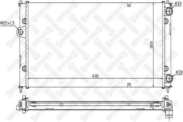 10-25245-SX_радиатор системы охлаждения!\ Seat Ibiza, VW Polo 1.6-1.9D 93>