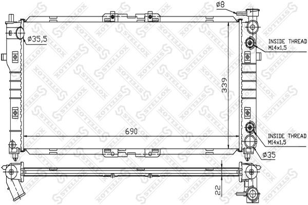 10-25254-SX_радиатор системы охлаждения! АКПП\ Mazda 626 1.8/2.0 91>