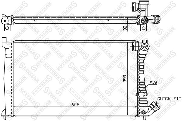 10-25276-SX_радиатор системы охлаждения!\ Citroen Xantia 1.9TD/2.1TD 12V 94-03