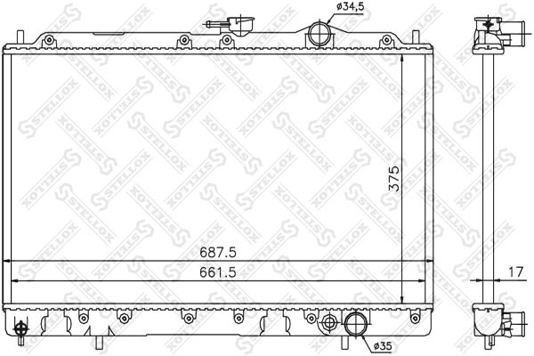 10-25370-SX_радиатор системы охлаждения!\ Mitsubishi Galant 1.8/2.0/GTi 87>