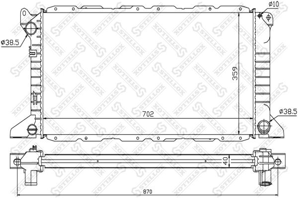 10-25428-SX_радиатор системы охлаждения!\ Ford Transit 2.5D/TD 94-00