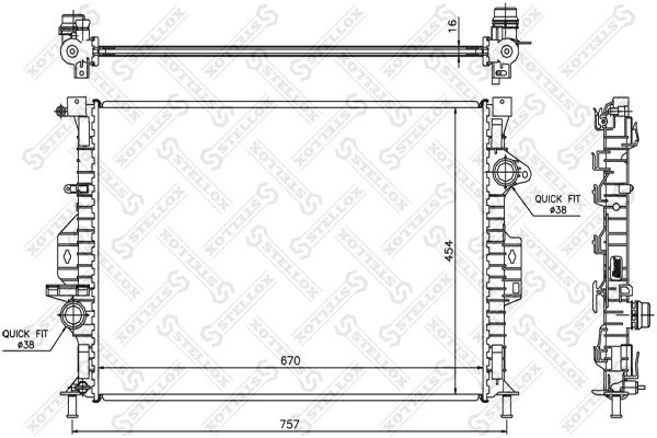 10-25456-SX_радиатор системы охлаждения!\ Ford Mondeo 1.6/2.0 07>