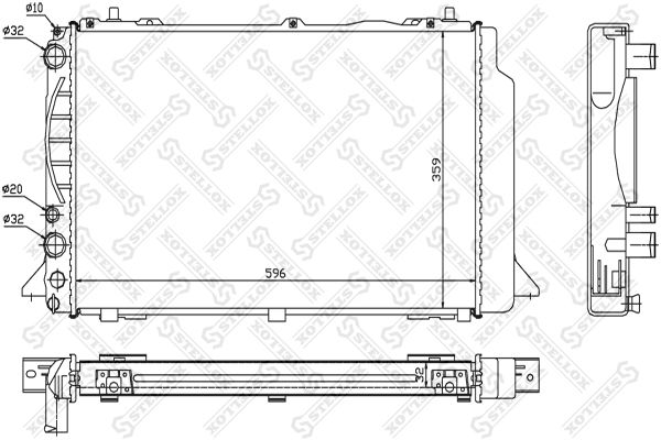 10-25536-SX_радиатор системы охлаждения!\ Audi 80 1.6-1.9TDi 91-96