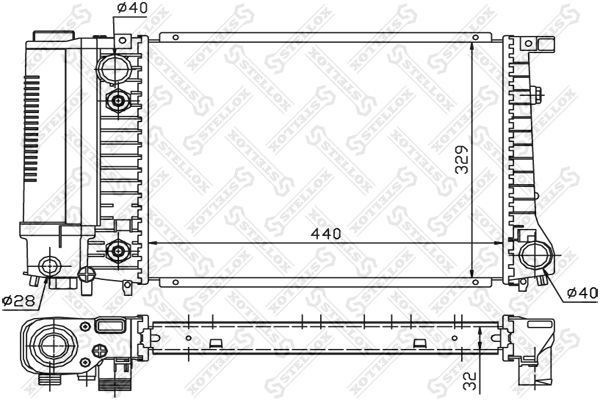 10-25565-SX_радиатор системы охлаждения! АКПП\ BMW E30/E34 1.6i-2.5i 88>