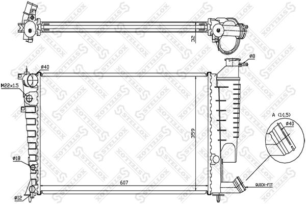 10-25656-SX_радиатор системы охлаждения! АКПП\ Citroen Xsara 1.8i 98-00