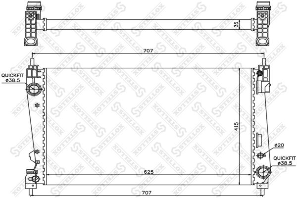 10-25770-SX_радиатор системы охлаждения!\ Opel Corsa D 1.3DTi 06>