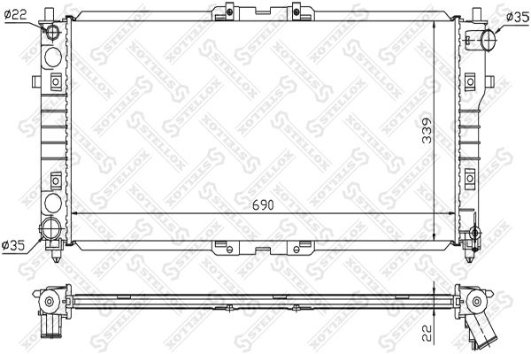 10-25859-SX_радиатор системы охлаждения! МКПП\ Mazda 626/MX6 2.5i 94-97/Xedos 6 2.0i 94-99