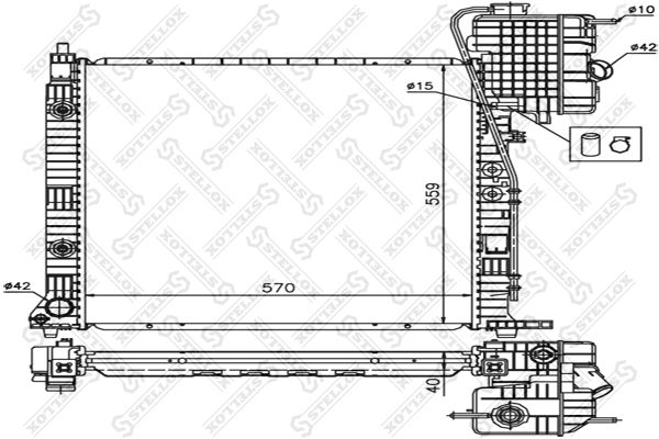 10-25873-SX_радиатор системы охлаждения! АКПП\ MB Vito 2.2CDi 99-03