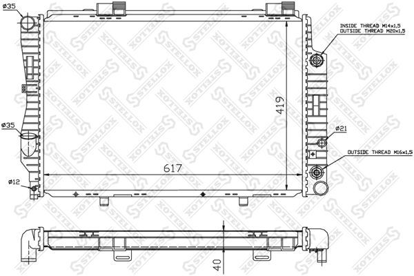 10-25915-SX_радиатор системы охлаждения!\ MB W202 2.8/3.6 93-00