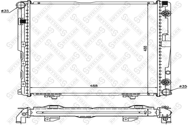 10-25918-SX_радиатор системы охлаждения! с AC\ MB W124 2.0/2.3 84-92