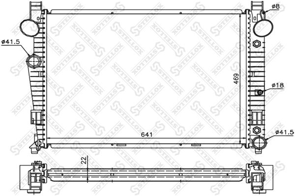 10-25928-SX_радиатор системы охлаждения! АКПП\ MB W220 2.8/3.2 98>