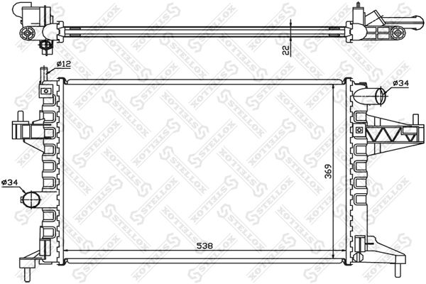 10-25995-SX_радиатор системы охлаждения! МКПП\Opel Combo/Corsa C 1.4-1.8i 00>/Tigra B 1.8i 04>