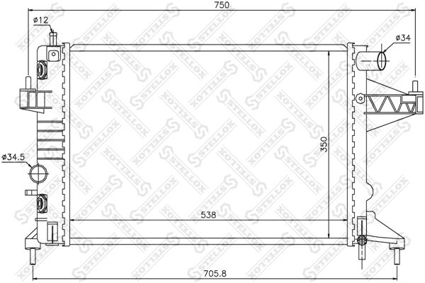 10-25999-SX_радиатор системы охлаждения! с AC\ Opel Combo/Corsa 1.4/1.8i 00>