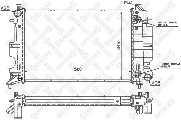 10-26229-SX_радиатор системы охлаждения! АКПП\ SAAB 9-3 2.0-2.3i 98-03/900 2.0-2.5i 93-98