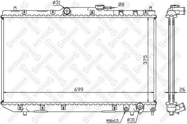 10-26383-SX_радиатор системы охлаждения! МКПП\ Toyota Avensis 2.0TD 2CT/2CTE 97-00