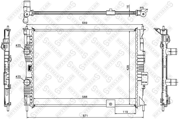 10-26588-SX_радиатор системы охлаждения!\ Nissan Qashqai 2.0 МКПП 07>