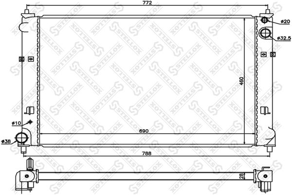 10-26706-SX_радиатор системы охлаждения! АКПП\ Mazda MPV 3.0i 24V 02-03