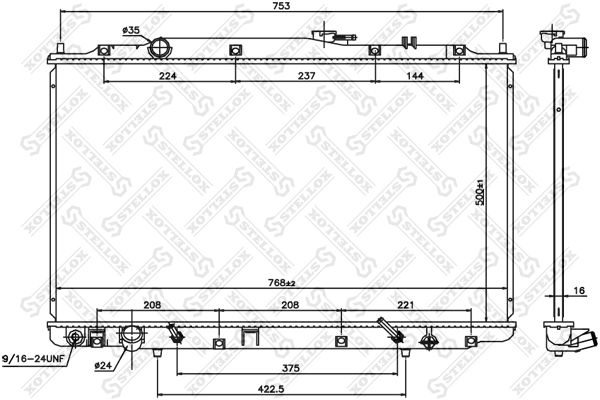 10-26782-SX_радиатор системы охлаждения!АКПП\ Acura MDX 3.5i 00-02, Honda Pilot 3.5i 03-04