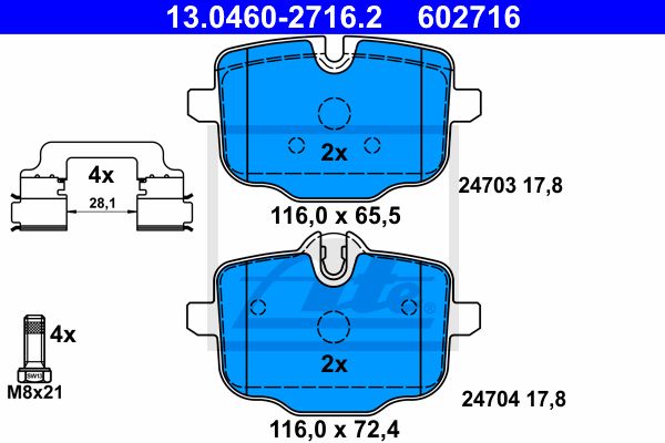 13.0460-2716.2_колодки дисковые задние!\ BMW F10/F11 3.5i/5.0i/3.5D 10>