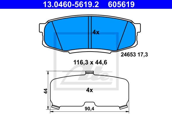 13.0460-5619.2_=1272 00 [0446660120] !колодки дисковые з.\ Toyota Land Cruiser 4.7 V8/4.5D V8 08>