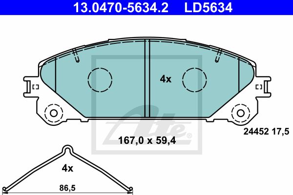 13.0470-5634.2_колодки дисковые передние!ceramic\ Lexus RX270/350/450H, Toyota HighLander 3.5 08>